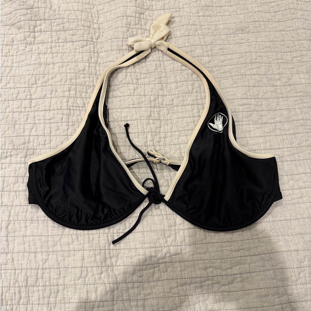 Body Glove Black and Cream Bikini Top
